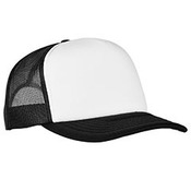 Adult Classics Curved Visor Foam Trucker Cap - White Front Panel